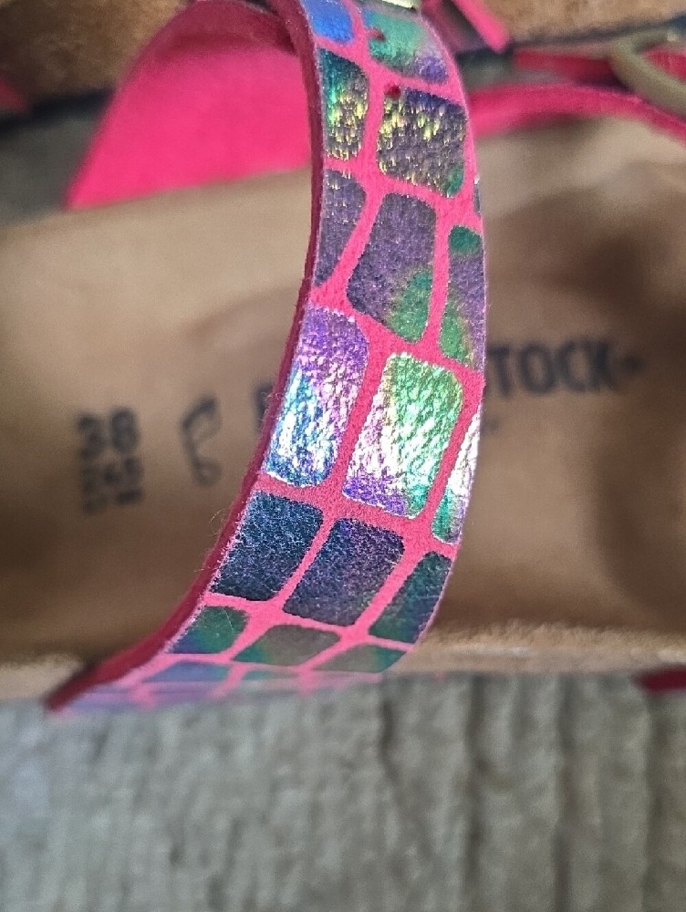 Birkenstock Womans Pink Multi Metallic Mosaic Strap Sandals - Picture 5 of 6